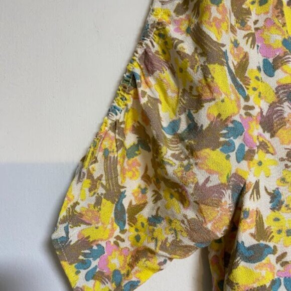 Free People Women's Yellow Floral Mini Dress New with tags - Picture 5 of 13